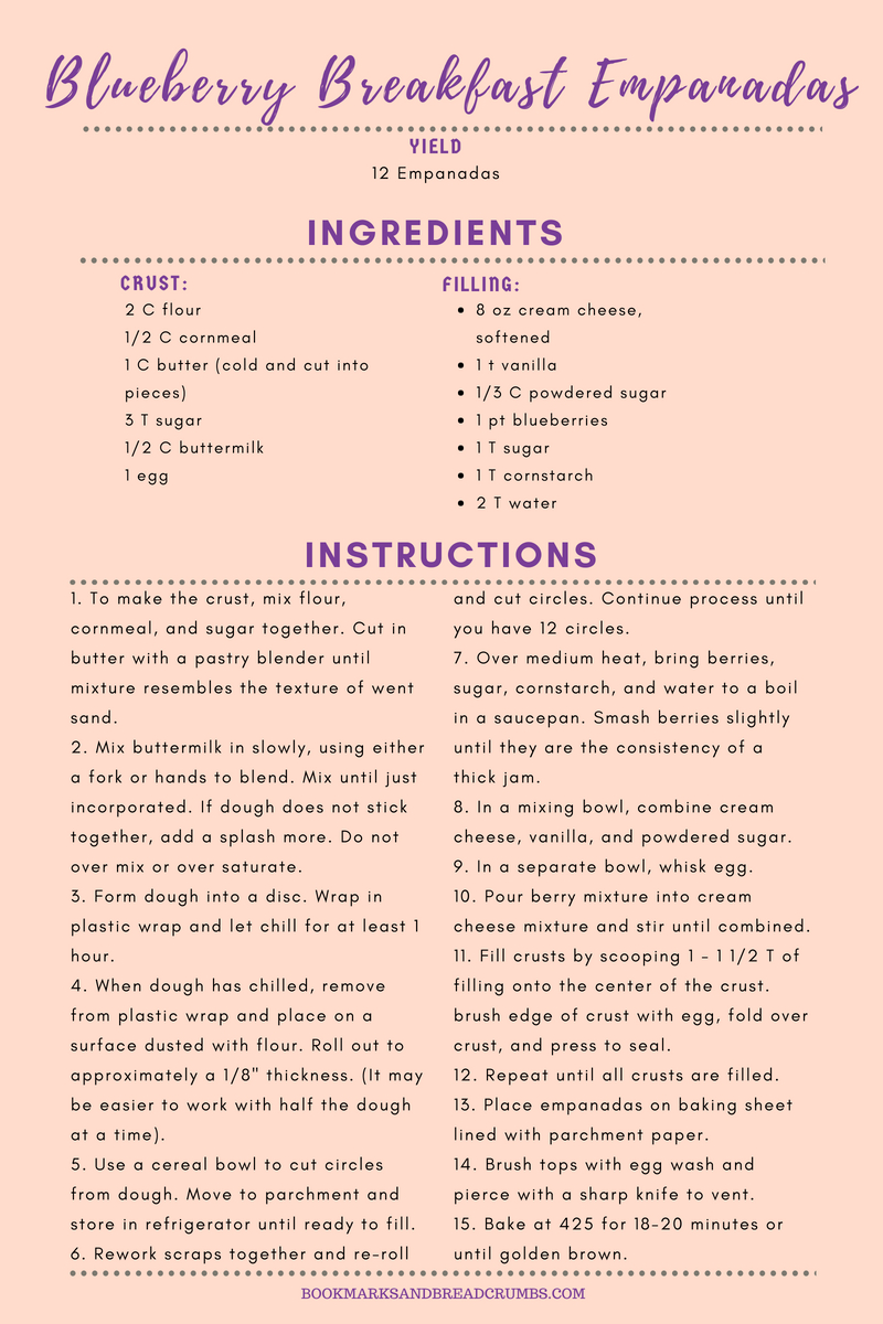 Blueberry Breakfast Empanadas Recipe