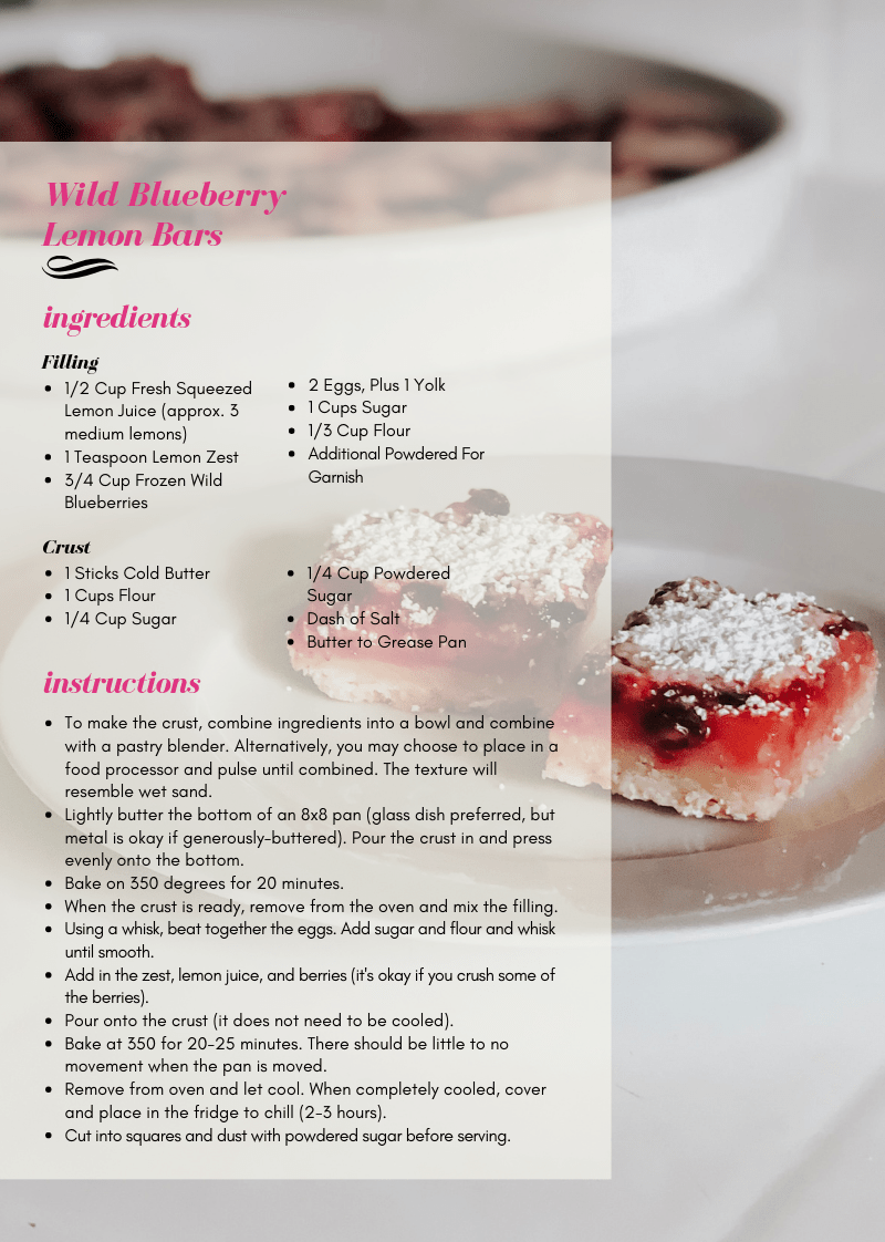 Wild Blueberry Lemon Bars
